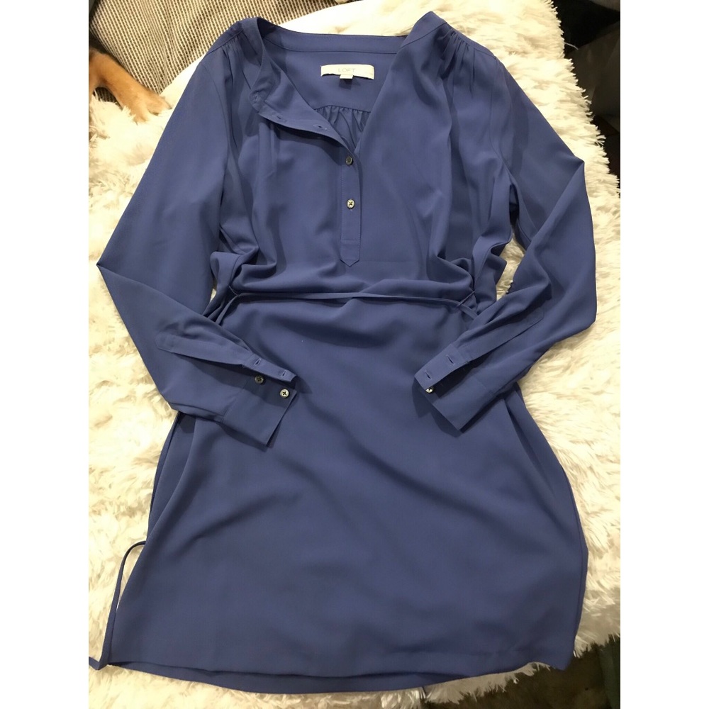 Silky long sleeve tied dress